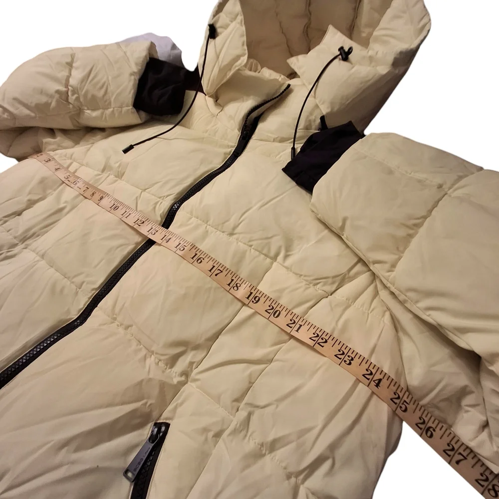 BCBGeneration Paris Puffer Jacket Hooded Yellow Full-Zip    Women Plus Size XXL - Picture 14 of 16